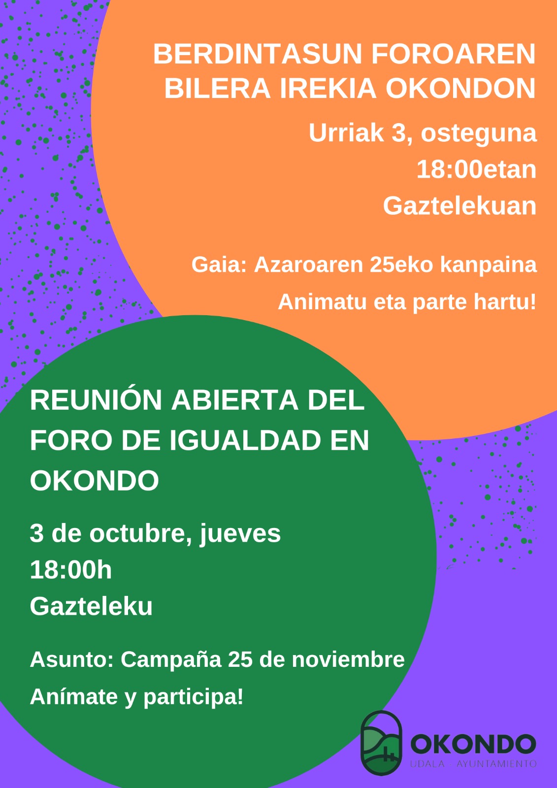 Reunión abierta del foro de igualdad